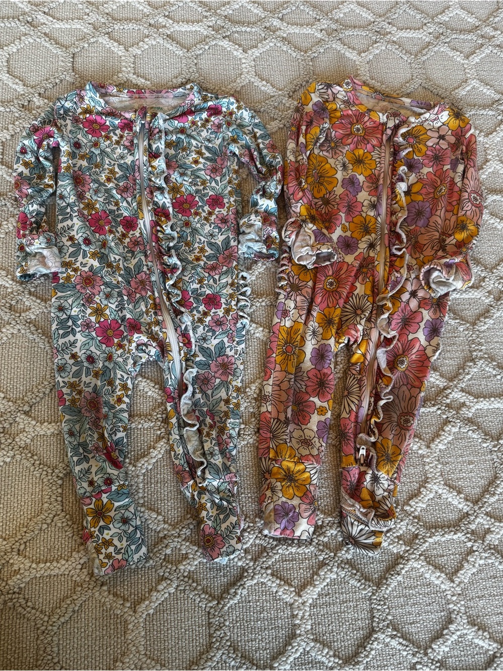 Gigi and Max 12 Months Convertible Hands and Feet Footie Bamboo Zippy Pajamas
